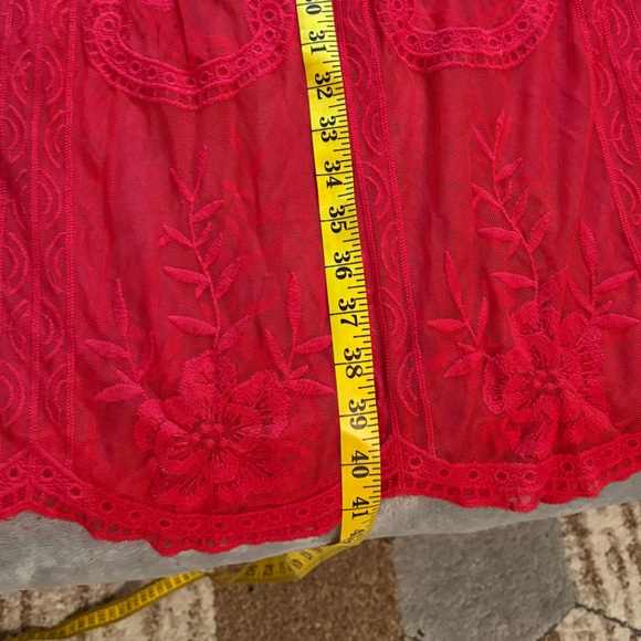 Red lace romper. Red is a little deeper than the photo. - Picture 11 of 11